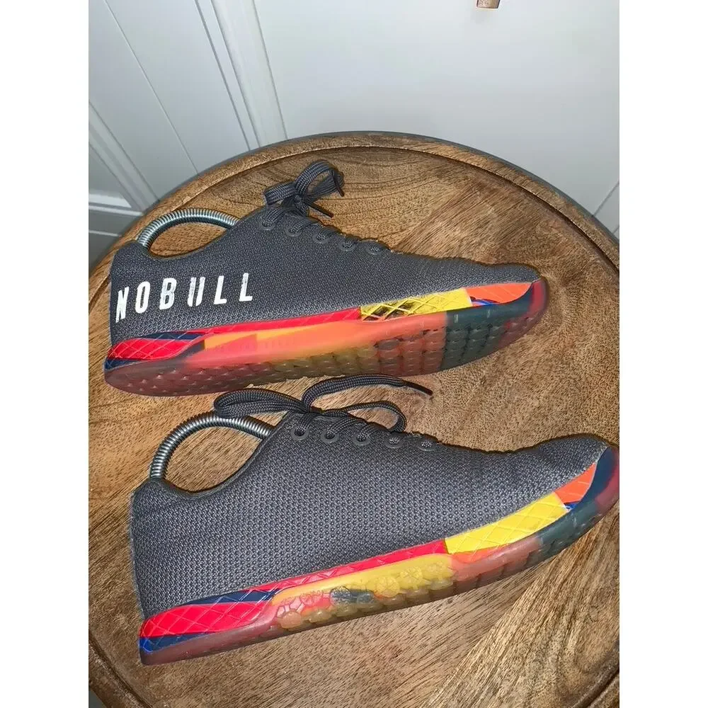 NOBULL Lightning Trainer Unisex Sneakers Gray Rainbow Men's 6 /‎ Women's 7.5